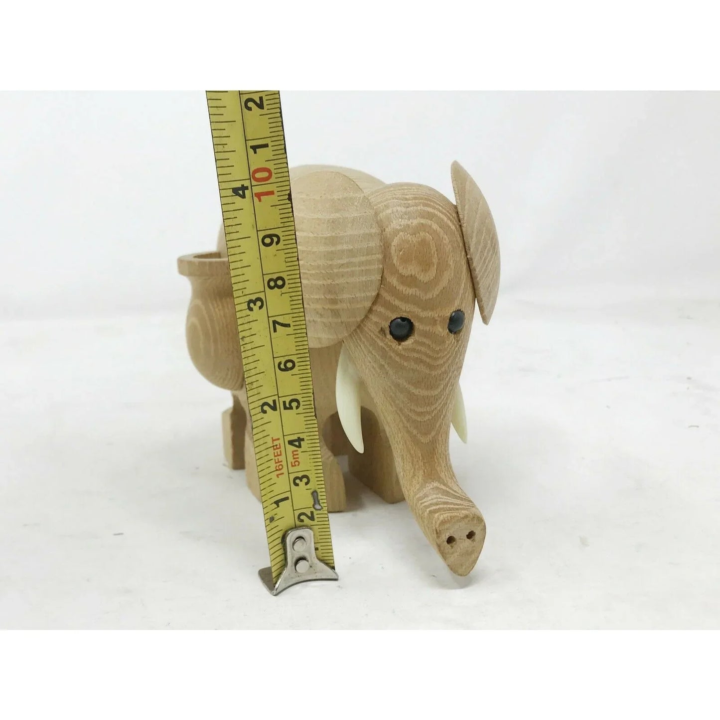 Small WOODEN ELEPHANT Decoration CUTE w tusks and small Holders FREE SHIPPING A+ Stuff A+ Stuff Decor
