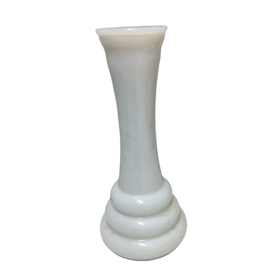 Vintage Milk Glass Vase with Rings at bottom - unique design by Randall Randall A+ Stuff