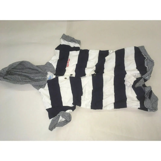 Vintage Baby B Gosh Boys Navy Stripe ROMPER Size 24mo Navy Stripe NAVY