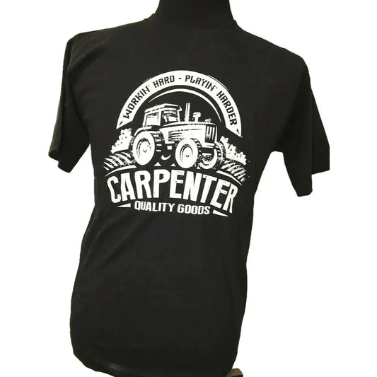 'Workin' Hard Playin' Harder' Carpenter Quality Goods American Made Country Style Mens T Shirt Carpenter Quality Goods A+ Stuff Shirts & Tops