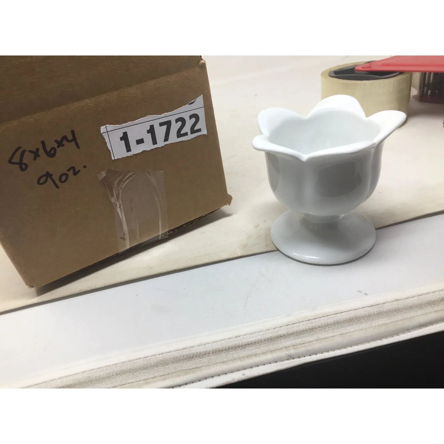 Cute Tulip Style Candle HOlder - White Glass 3" tall Pillar Candle Holder A+ Stuff A+ Stuff
