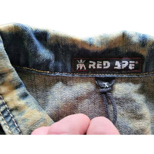 RED APE Bleached Denim JEAN JACKET Size X New with Tag Red Ape