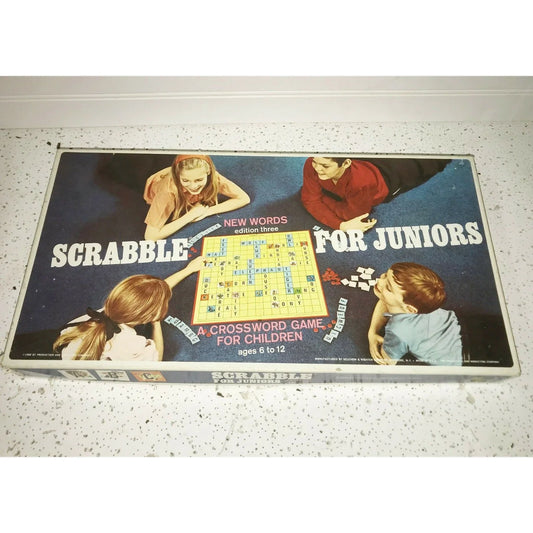 Vintage SCRABBLE FOR JUNIORS Selchow & Righter Edition Three 1964 Selchow & Righter A+ Stuff Board Games