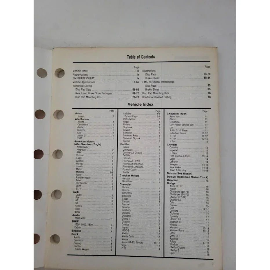 Unocal 76 - 1989-90 Brake Parts ( Shoes, Pads, Hardware Kits) Auto Part Reference Catalog - good vintage condition - see photos unocal A+ Stuff Books