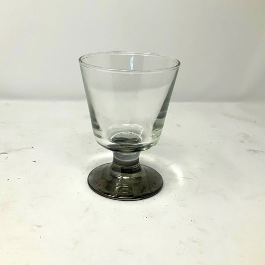 GOBLET, STEM GLASS,Dessert Cup with LUSTER METALLIC SILVER FOOT - Unbranded A+ Stuff Glass