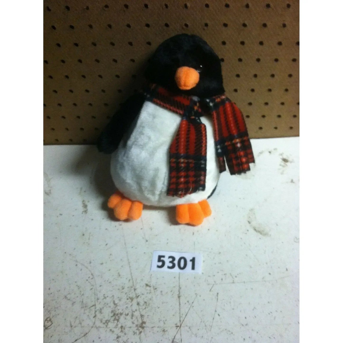 Russ CHATTERS Penguin Black White w Scarf 8” Plush Stuffed Animal RUSS