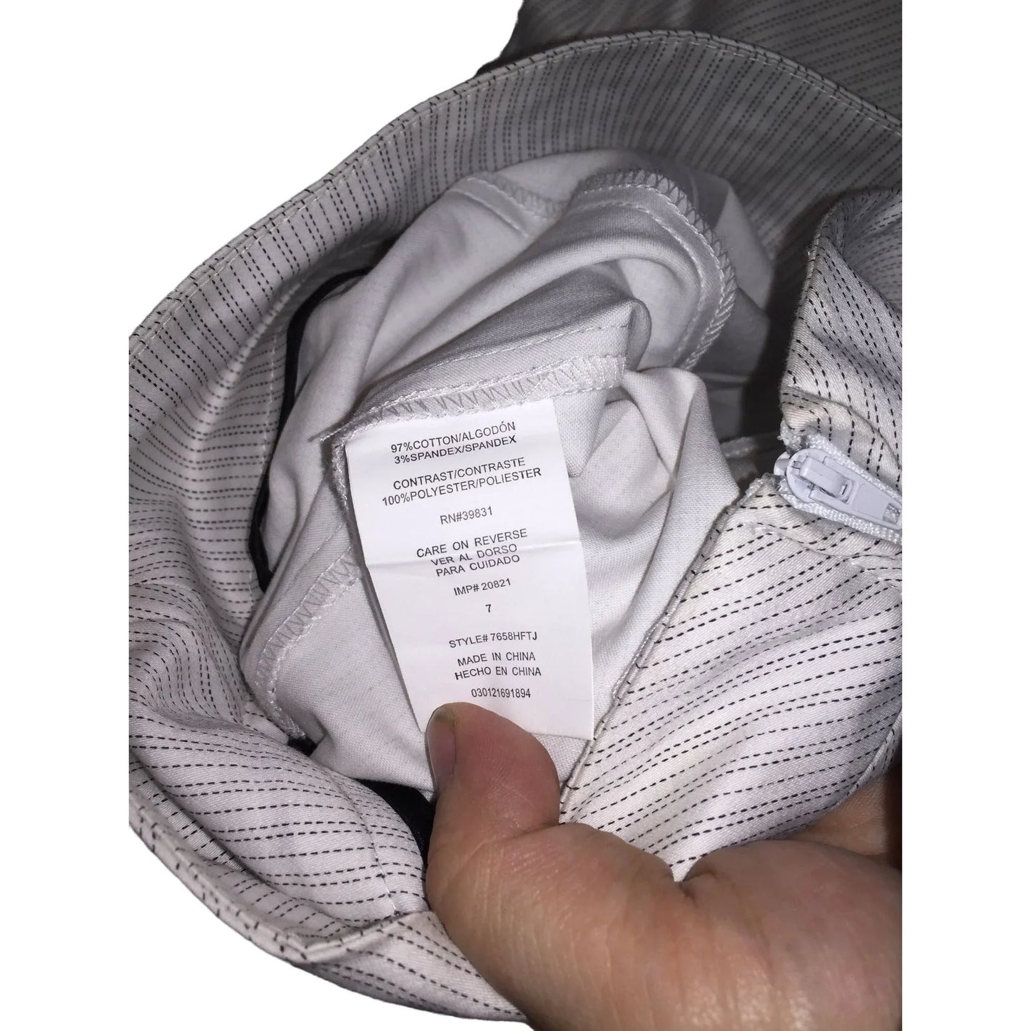 Takara White Pinstripe Skirt with back Ruffle - Approx. 20" from Waist to Hem Takara A+ Stuff