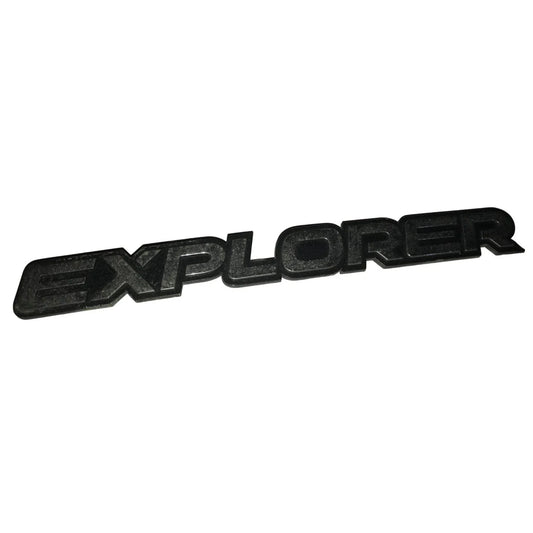 Auto Patch or Emblem - Explorer - Black - Plastic - 10 inches length EXPLORER A+ Stuff