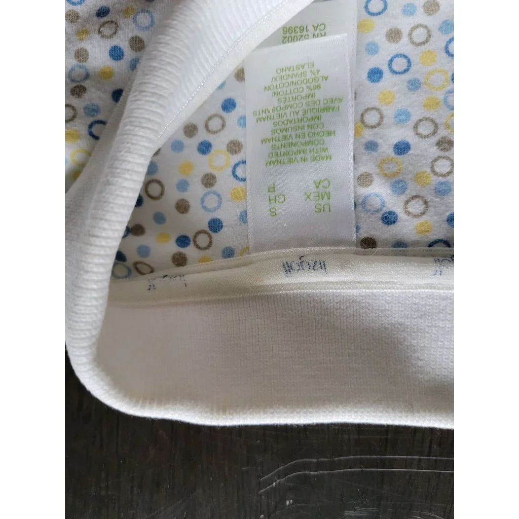 LizGolf Women's Golf Polo Size S (small) Miniature blue, yellow and gray dots and circles LizGolfrt A+ Stuff