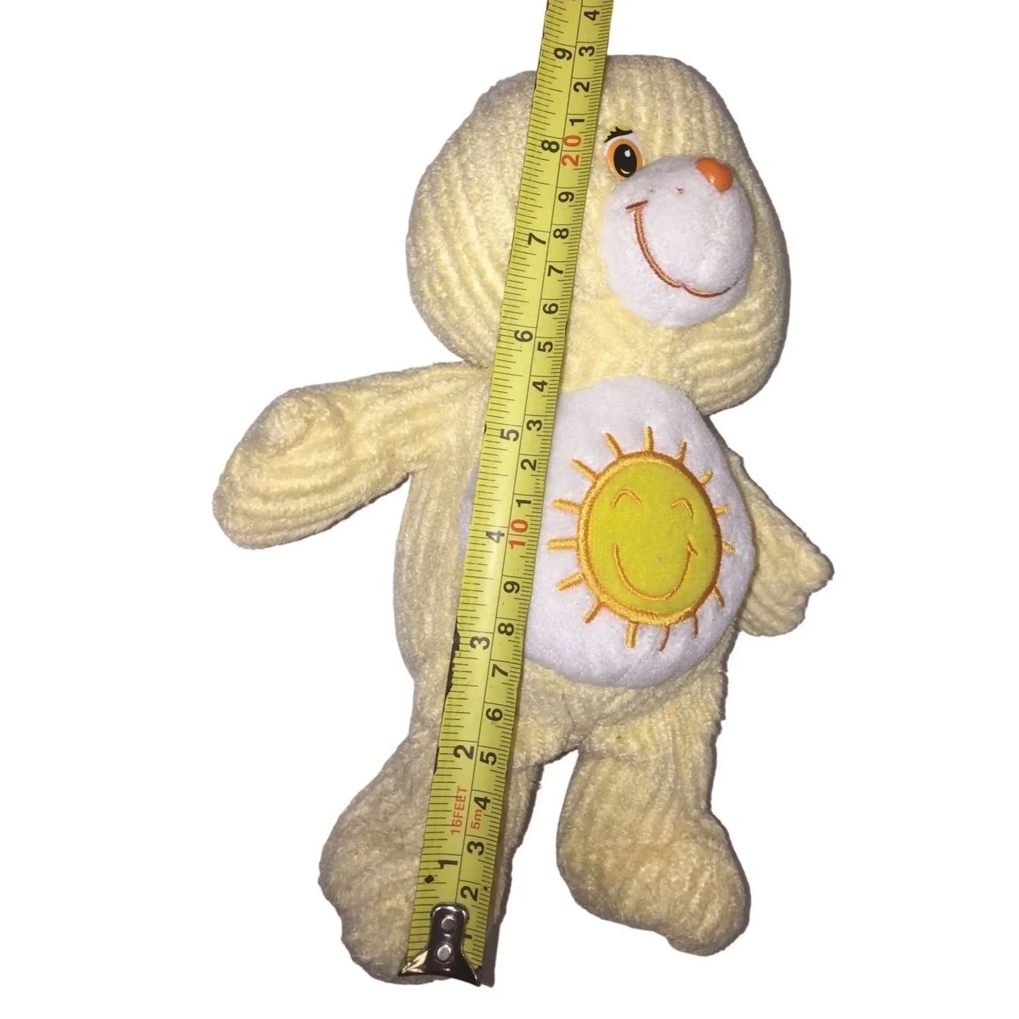 Sweet Smiling Funshine Bear Plush - Ribbed Fur (unique) - Smiling Sun on Tummy Care Bears A+ Stuff