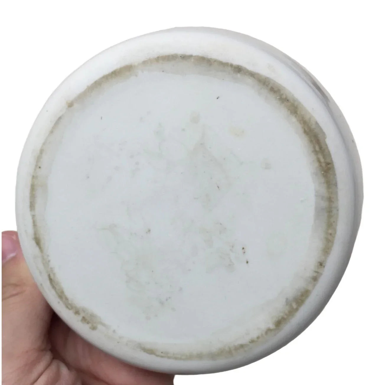 Vintage 1970s Ashtray / Trinket Dish - White Glass with Red Flower in Center A+ Stuff A+ Stuff
