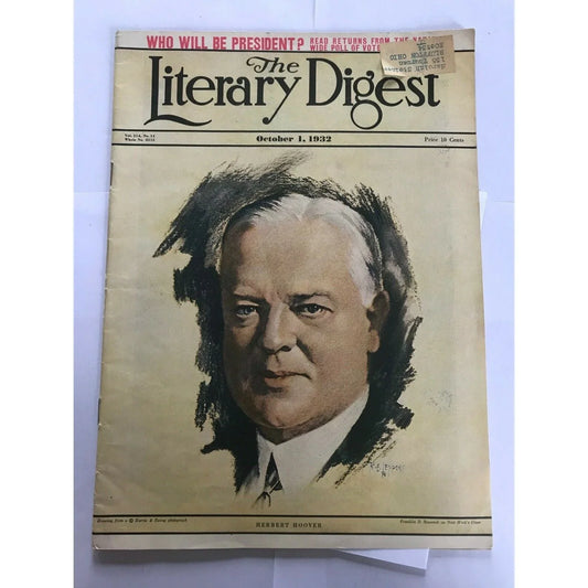 The Literary Digest Oct 1 1932 - Herbert Hoover - Roosevelt - Japan - Politics The Literary Digest A+ Stuff Magazines