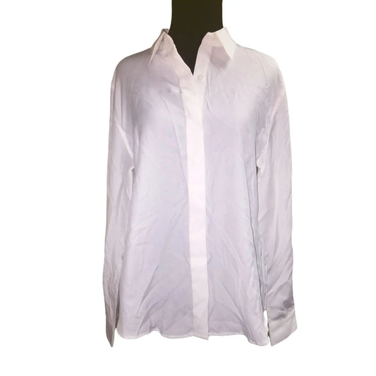 Christopher & Banks White Button Down Blouse Size Small NWT Womens S Christopher & Banks