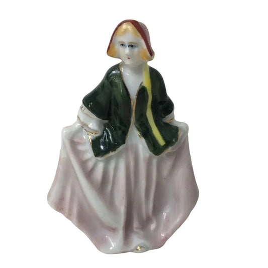 Mid Century Colonial Woman Curtsy-ing Made in Occupied Japan 4.5" TALL A+ Stuff A+ Stuff