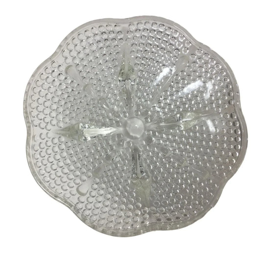 Pretty Clear Hobnail Dish with slightly scalloped edges - 6.5" Diameter A+ Stuff A+ Stuff