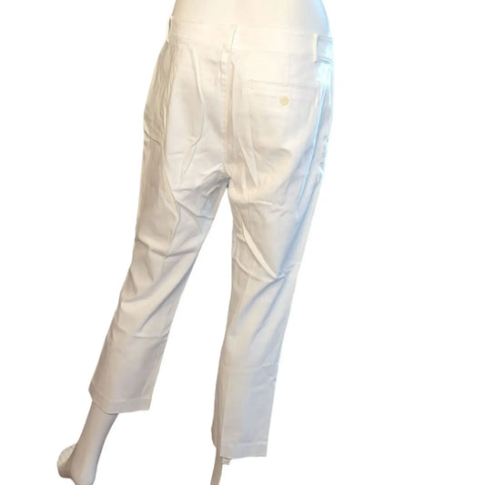 Lauren by RALPH LAUREN Women's White Capri Pants Size 10 Cotton Ralph Lauren