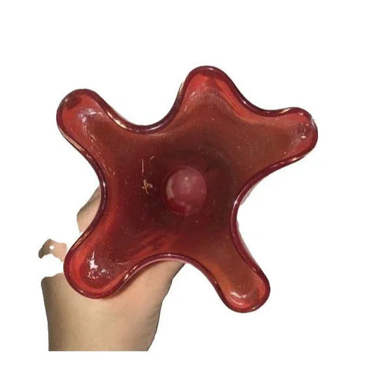 Pretty ART GLASS Handmade Red Glass Vase - white specks in bottom blending to red - approx 6.5 inches tall - Pretty petite bud vase A+ Stuff A+ Stuff Vases
