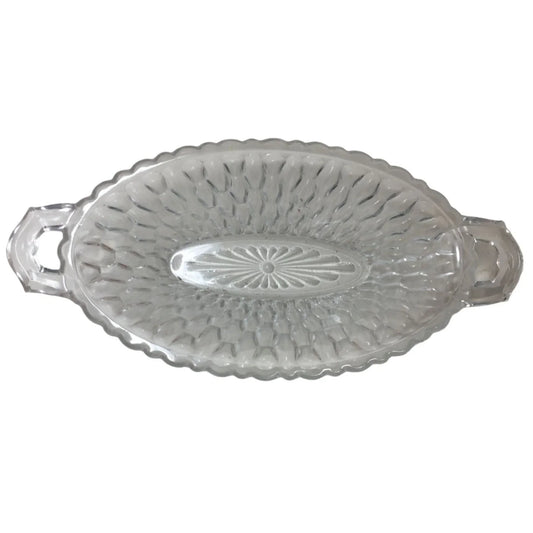 Pretty Handled Serving DIsh approx 9" long with handles & 4" Wide A+ Stuff A+ Stuff