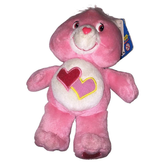 Care Bears Love - a - Lot Bear Pink with 2 interlocking hearts on belly - Sweet face - w/ Tags Care Bears A+ Stuff