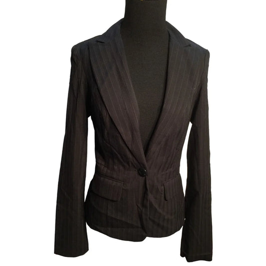 BCX Gray Pinstripe Double Breasted Blazer - Women's Medium BCX A+ Stuff