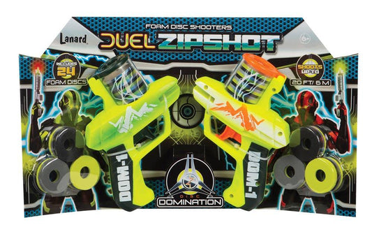 Duel Zip Shot Twin Pack Disc Shooter Outdoor Game - A+ Stuff
