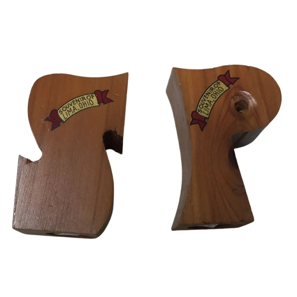 1970s Style Retro Salt and Pepper Shaker Set- Souvenir of Lima OH A+ Stuff A+ Stuff