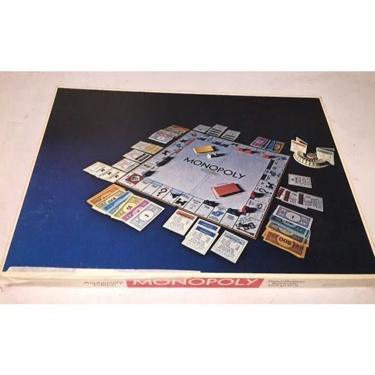 Vintage Monopoly Anniversary Edition (1970s) As Shown - Missing round holder - classic board game Parker Brothers A+ Stuff Board Games
