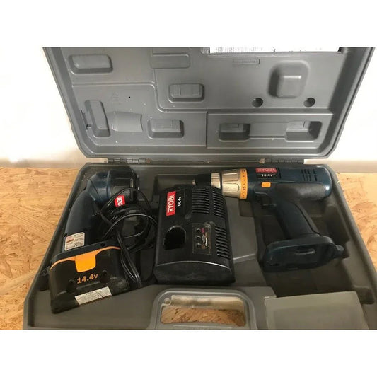 Ryobi 14.4 V drill set in box Charge + Charger - Flashlight and Drill in hard body plastic case ryobi A+ Stuff Drills
