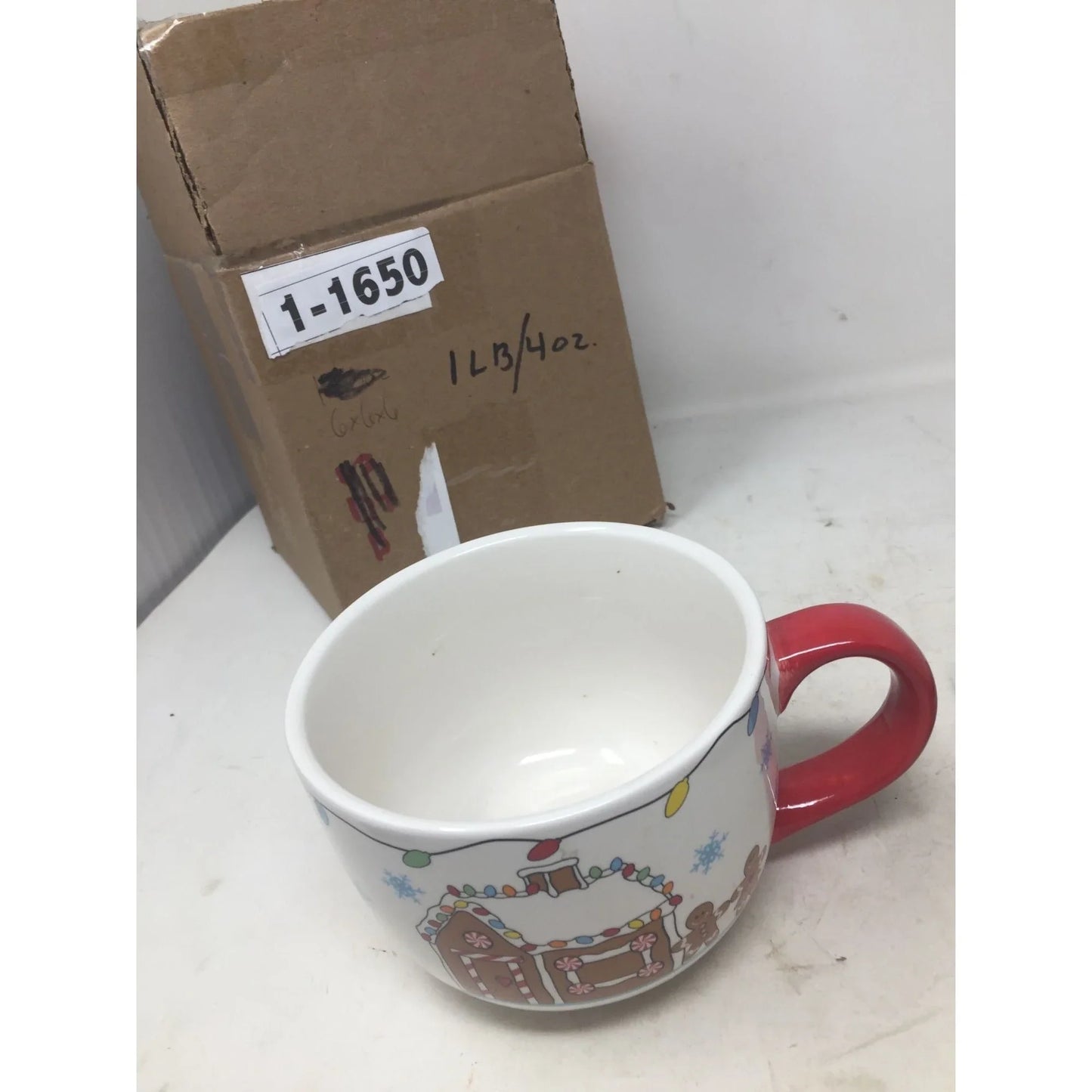 Cute Gingerbread Family with Gingerbread House Oversized Holiday Mug - Great for decorating or filling up with something as a gift A+ Stuff A+ Stuff
