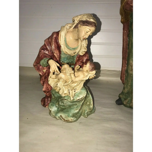 Nativity JOSEPH (16") & VIRGIN MARY w JESUS (8")Figures Christmas A+ Stuff A+ Stuff Figurines