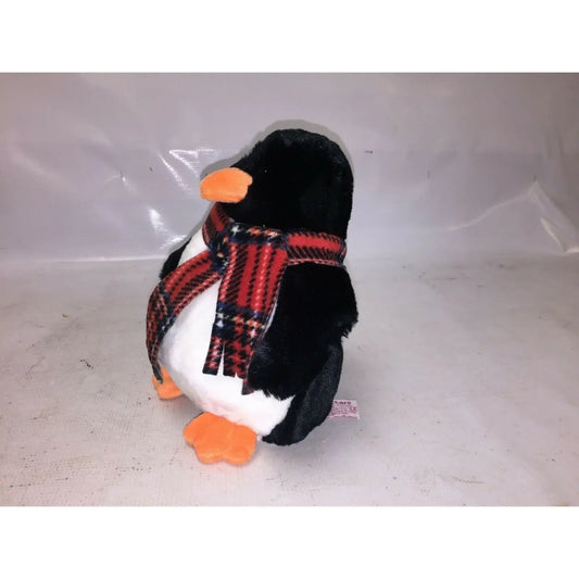 Russ CHATTERS Penguin Black White w Scarf 8” Plush Stuffed Animal RUSS
