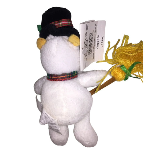 Vintage Winnie the Pooh Snowman with Hat and Broom Beanie - Walt Disney Collectible Walt Disney A+ Stuff Stuffed Animals
