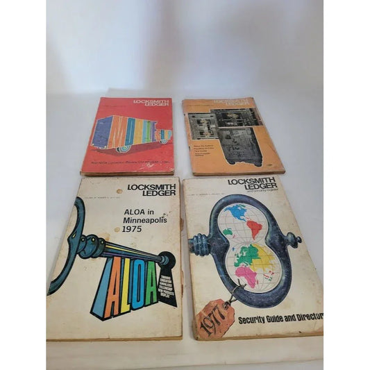 Vintage Locksmith Ledger 1975 1977, 1980 - Codes and other locksmith news/ info - Vintage periodicals - some wear - see photos locksmith ledger A+ Stuff Books