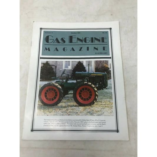 The GAS ENGINE Magazine October 1987 MASSEY-HARRIS Vtg Tractors A+ Stuff