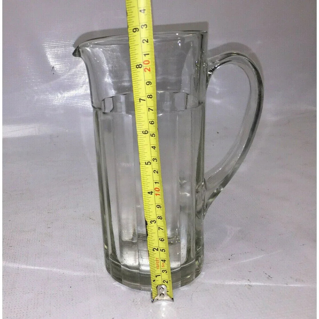 Glass Juice Pitcher - Classic Design - Partially Lined with Large Handle Unbranded A+ Stuff Serving Pitchers & Carafes
