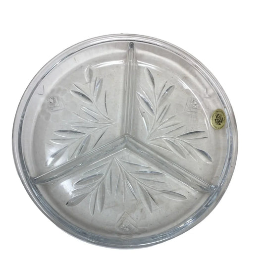 House of Global Art (Germany) Hand Cut Crystal Segmented Dish (9") House of Global Art A+ Stuff