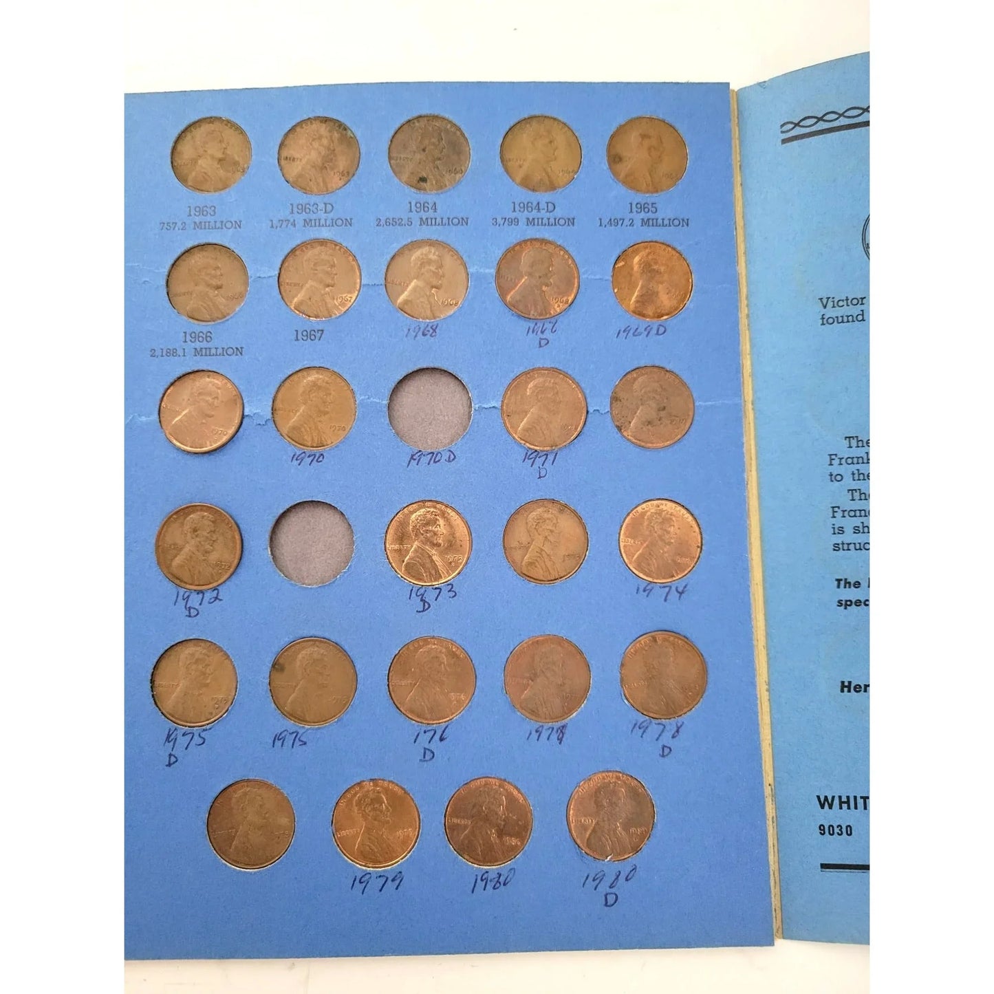 Coin Books - One a Year Cent Collection 1909 to Date & Lincoln Cent Collection Starting 1941 Whitman Publishing Co A+ Stuff Collectible Coins & Currency