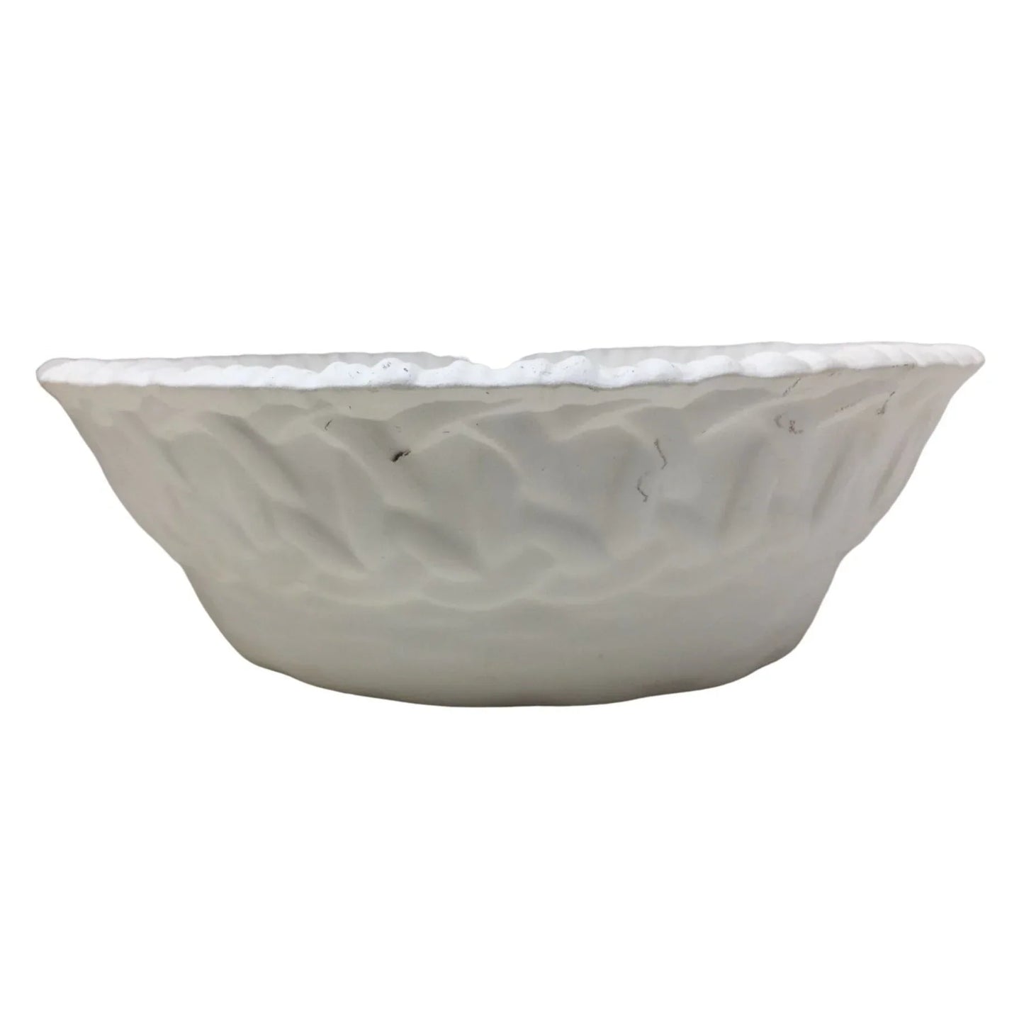 Decorative Handmade Ceramic White Basket/ Bowl- Unfinished/ Can be Painted or Keep as is ! A+ Stuff A+ Stuff