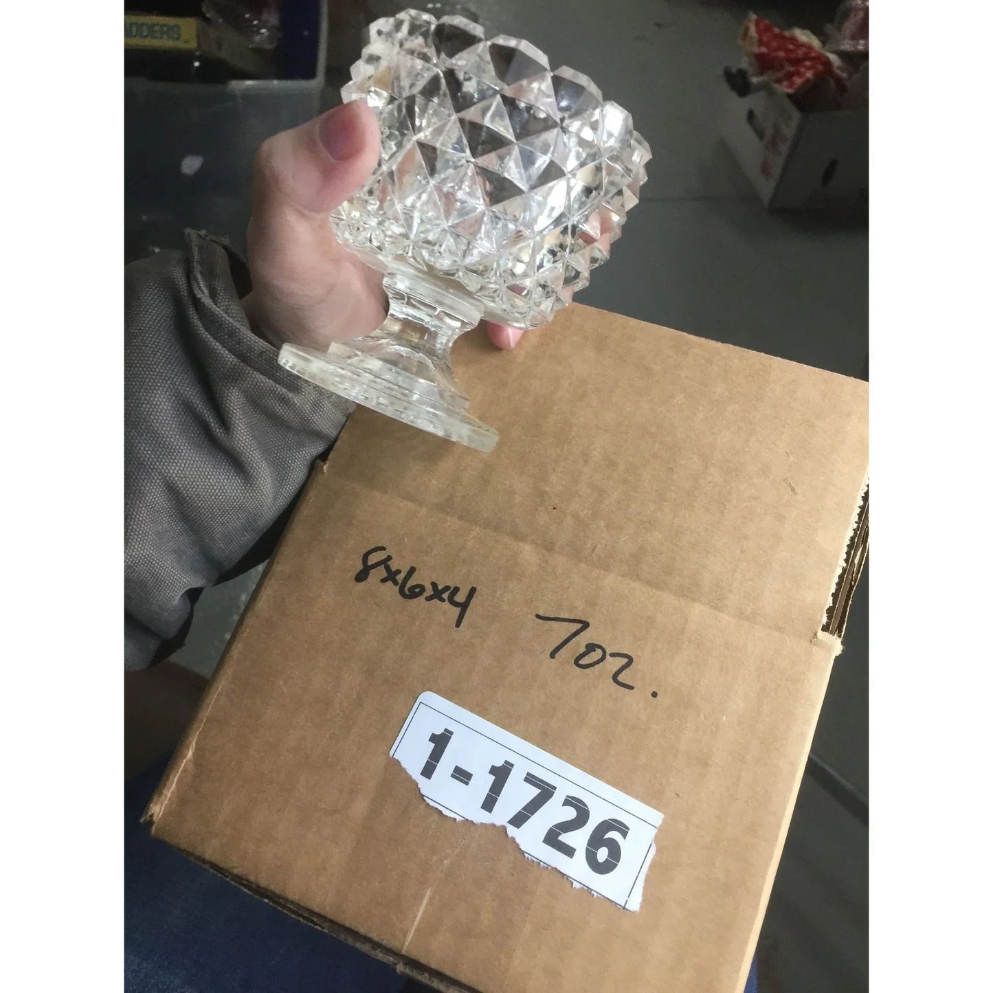 Pretty Leaf Shaped Crystal Serving Dish Prism Effect cut Bottom Ridges A+ Stuff A+ Stuff