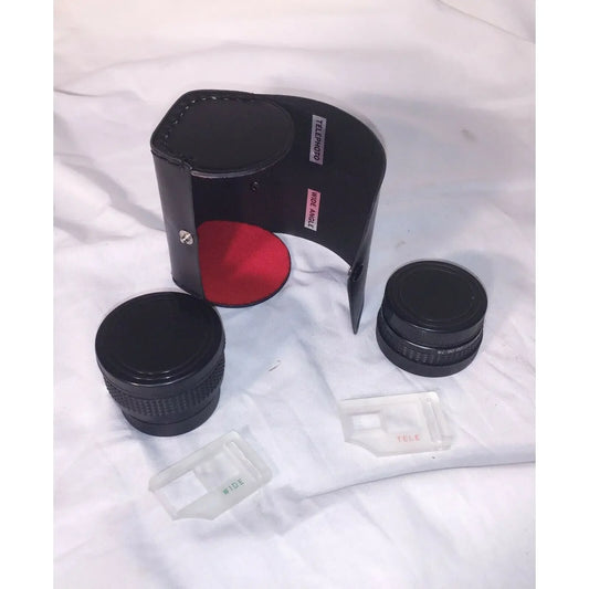 Vintage PHOTOGRAPHER LENS Set w Case WIDE ANGLE & TELEPHOTO Lenses Unbranded