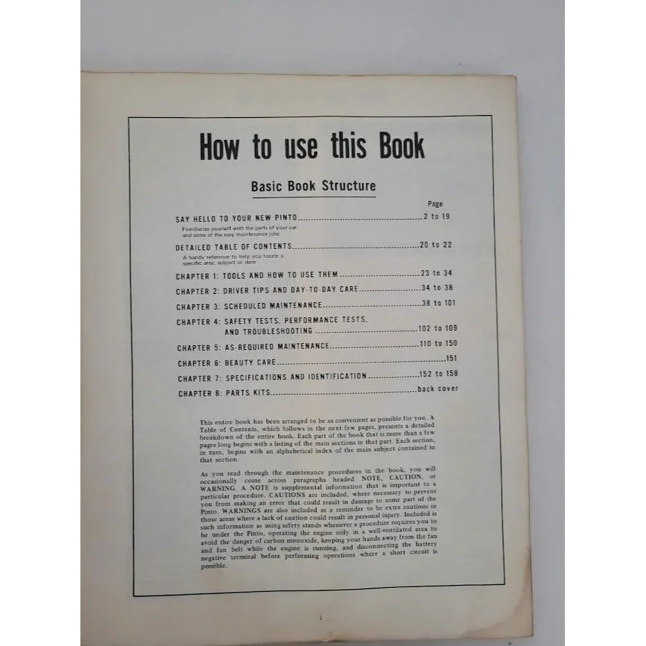 PINTO Do it Yourself Manual - FORD vehicle service manual - some wear (see photos) FORD A+ Stuff Books