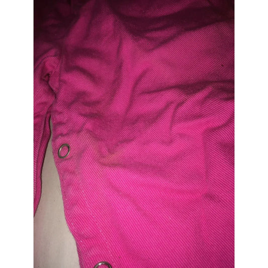 Vintage JET SET Toddler Bold Pink Denim Overalls w Front Pocket Jet Set A+ Stuff Overalls