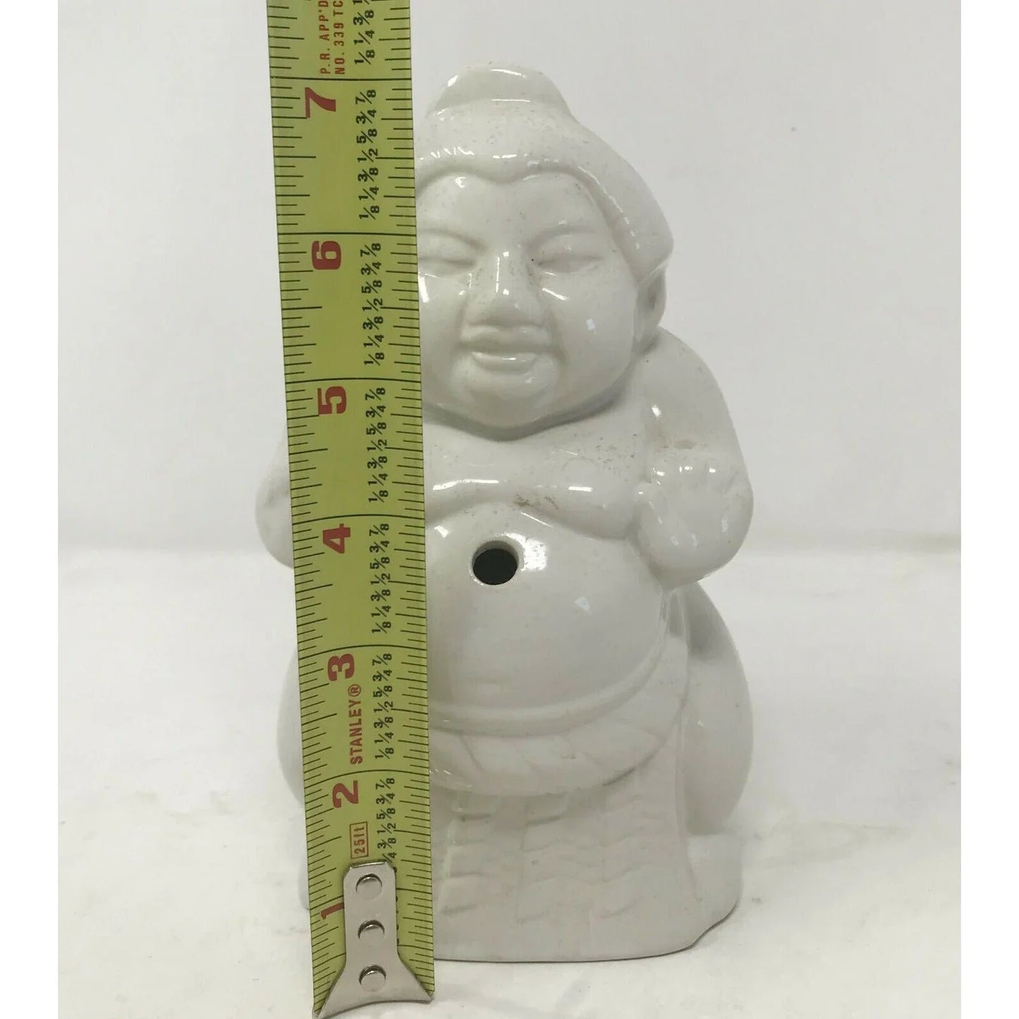 Ceramic BUDDHA Tiki Hands Out White w Hole for Straw or Incense Unbranded A+ Stuff Incense