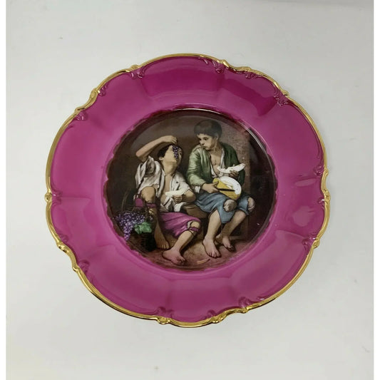 BOYS EATING GRAPES Bavaria Waldershof Germany Handarbeit 22K Gold bavaria Waldershof Germany Handarbeit