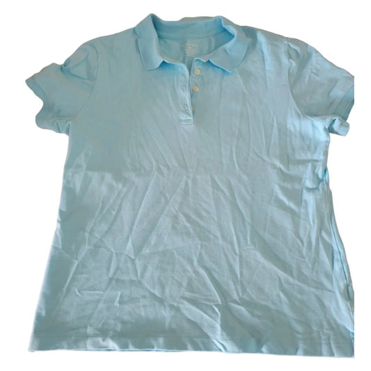 Vintage Lands End Light Blue Polo Shirt Womens Size S/P (Small) 6-8 - short sleeves Lands' End A+ Stuff