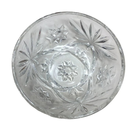 Vintage small crystal dish with petal pattern - fancy dishes - pretty small condiment bowl or dessert bowl A+ Stuff A+ Stuff