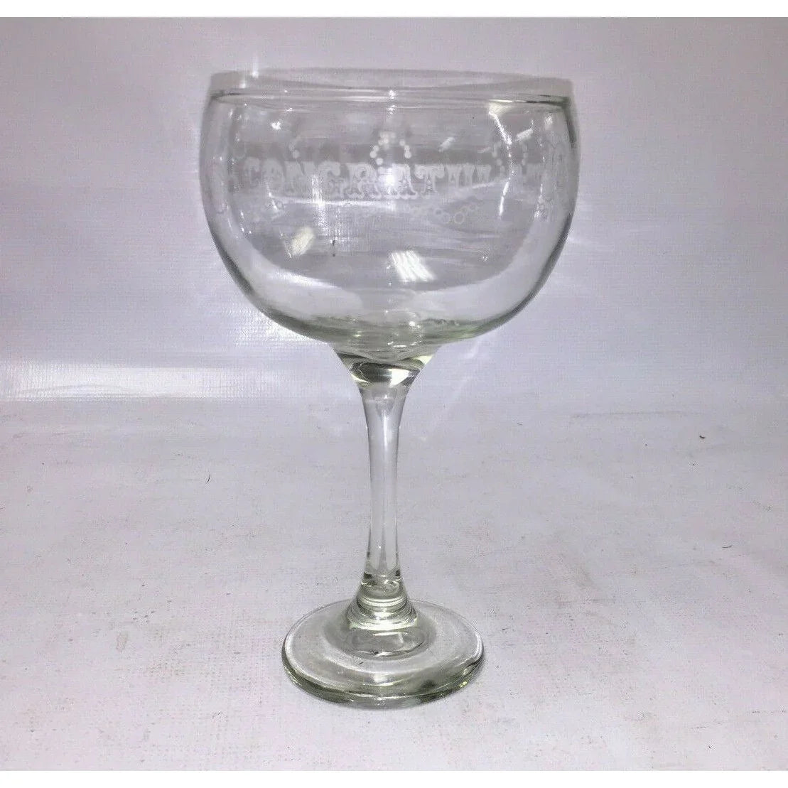 'CONGRATULATIONS' Oversized Cocktail Glass -Congrats gift or gift basket -10" Unknown A+ Stuff Glass