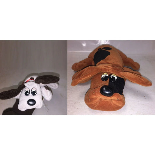 Pair of POUND PUPPIES 1985 Classic 18" Dog & 6" Puppy Plush Spots A+ Stuff A+ Stuff Stuffed Animals