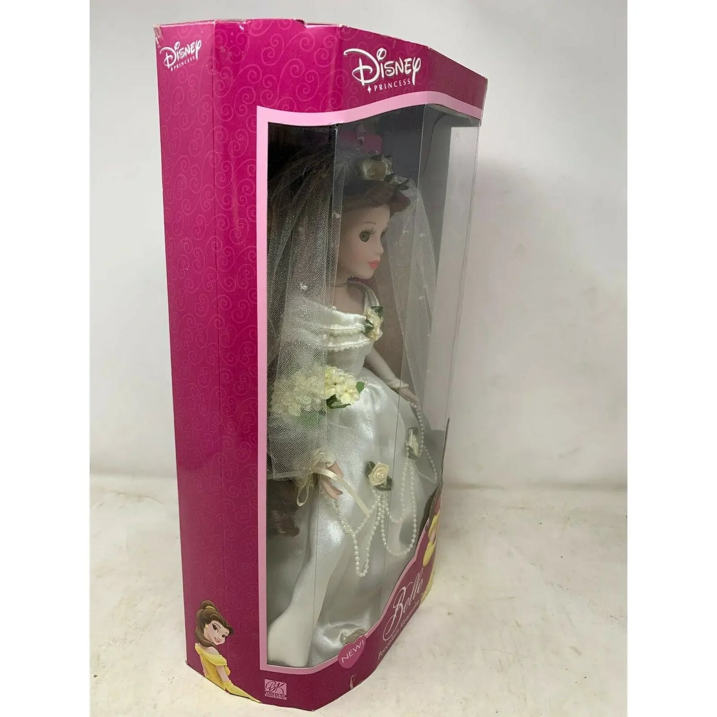 BELLE Beauty & Beast Disney Porcelain Doll WEDDING Brass Key 2002 Disney