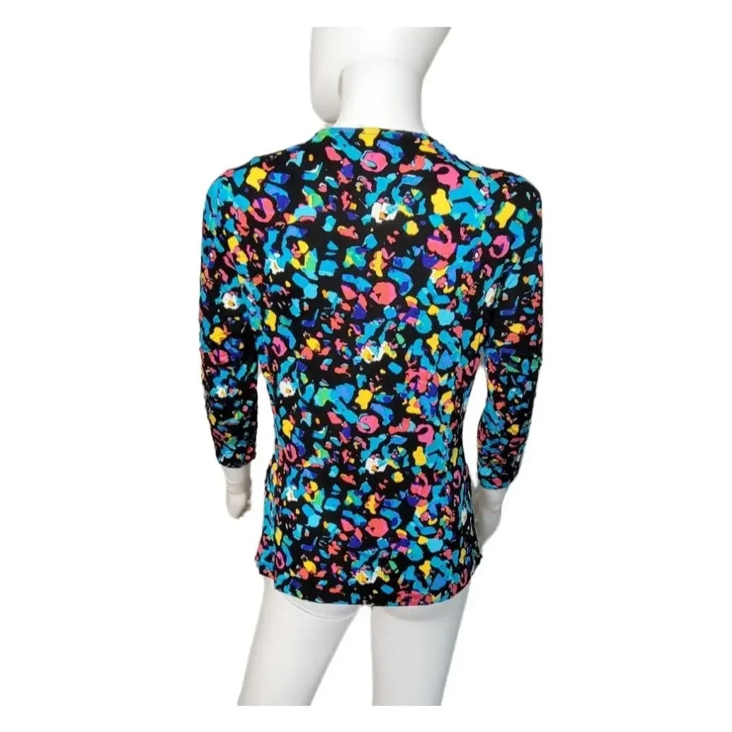 Womens Dark Speckled Shirt - Size Medium - V Neck Collar Unbranded